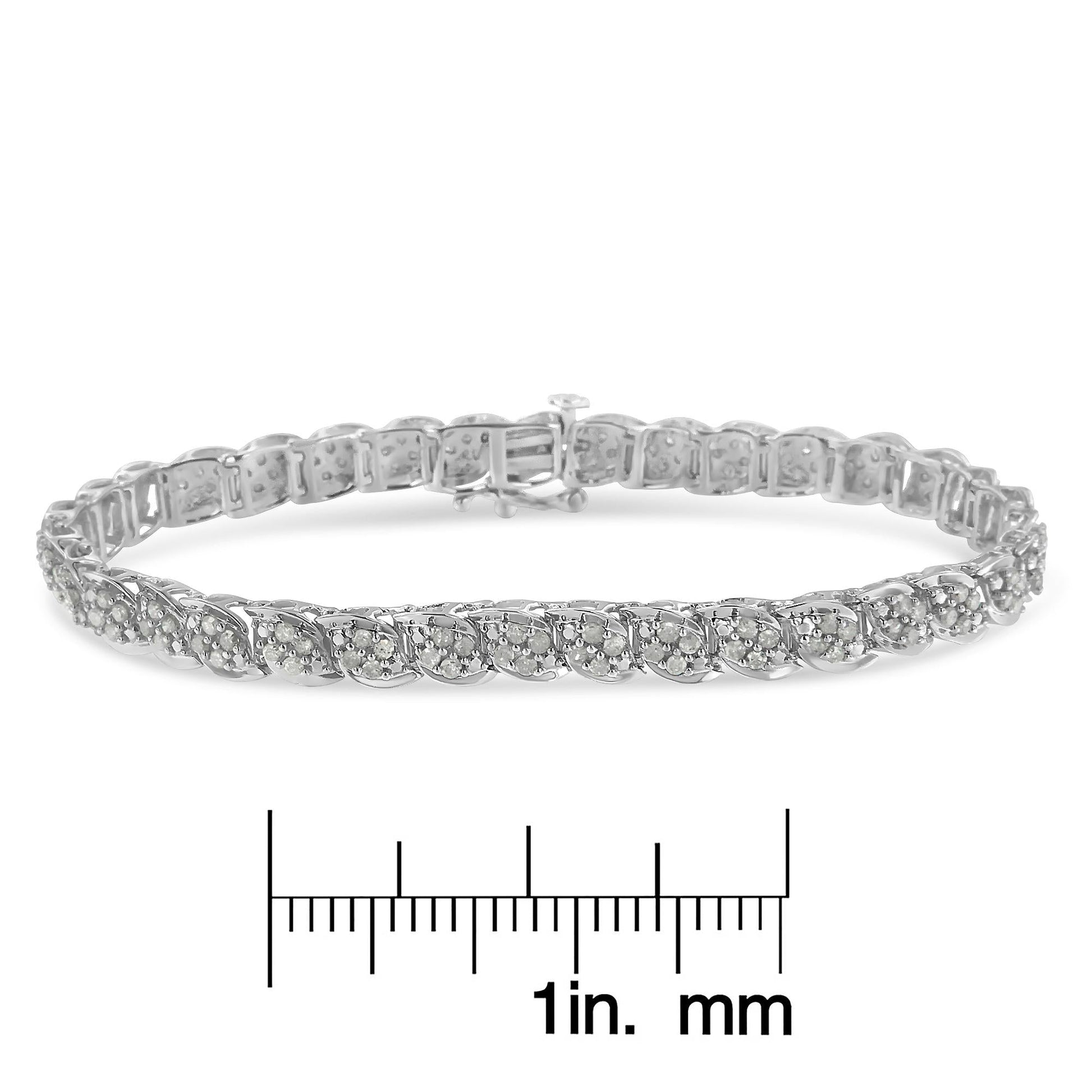 Sterling Silver Diamond Link Bracelet (2 cttw I-J Color I3 Clarity)