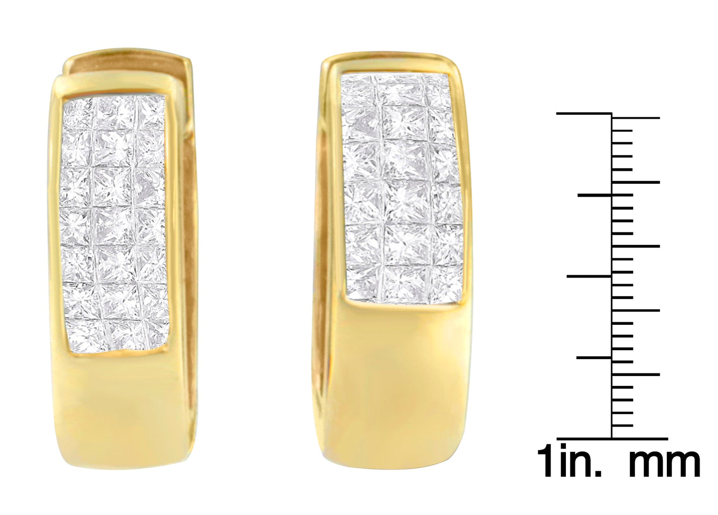 14K Yellow Gold 1/3 cttw Diamond Hoop Earrings (H-I VS1-VS2)