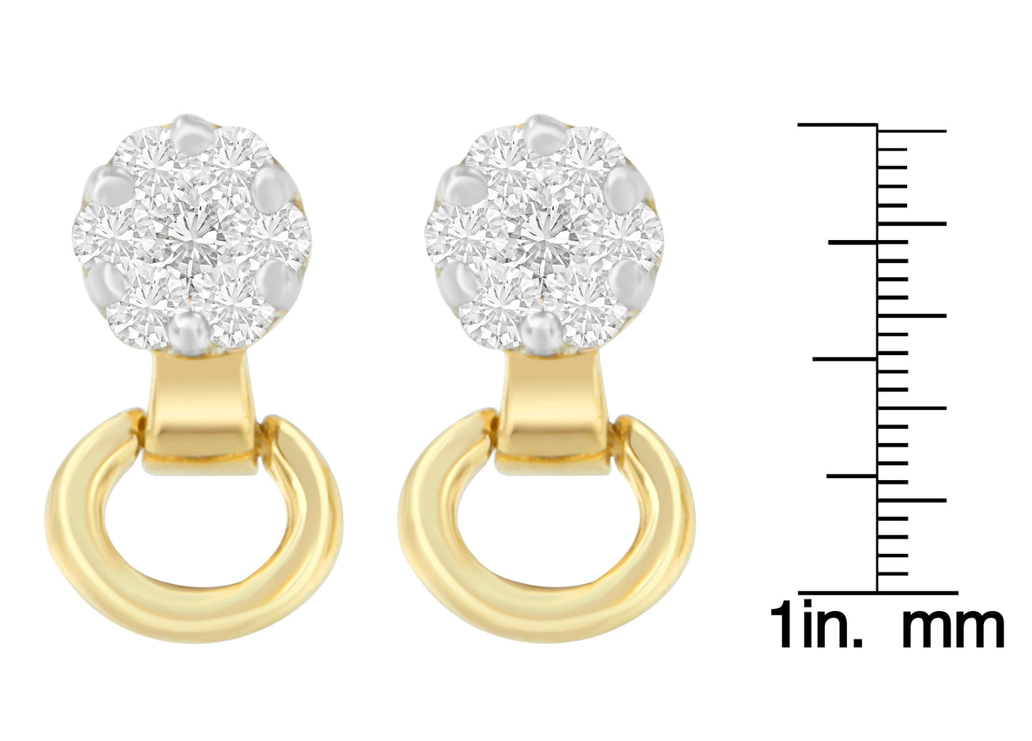 14K Yellow Gold 1/2 cttw Diamond Stud Earrings (I-J SI1-SI2)