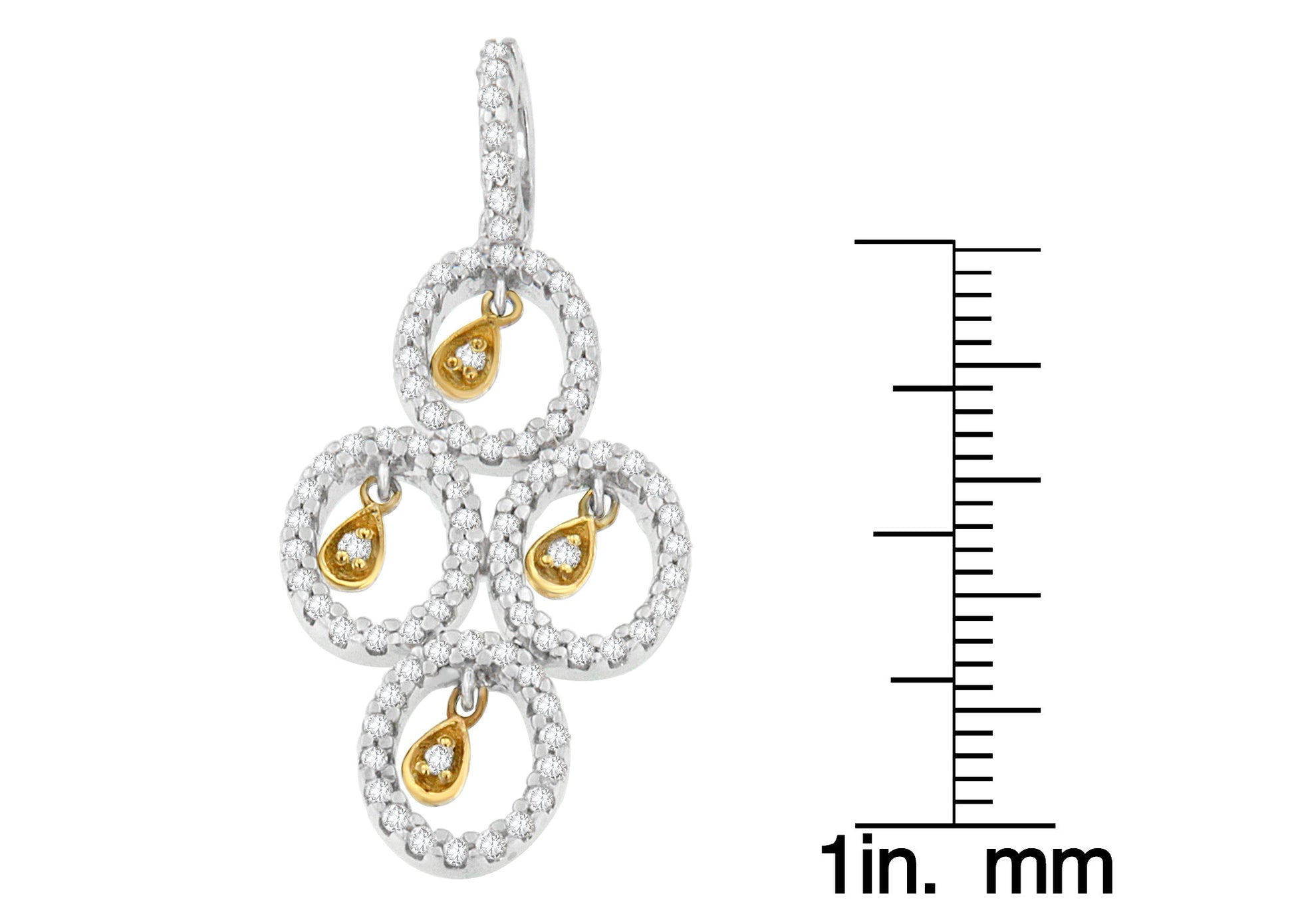 14K Two- Toned Gold 2/5 cttw Round Diamond Pendant Necklace (H-I I1-I2)