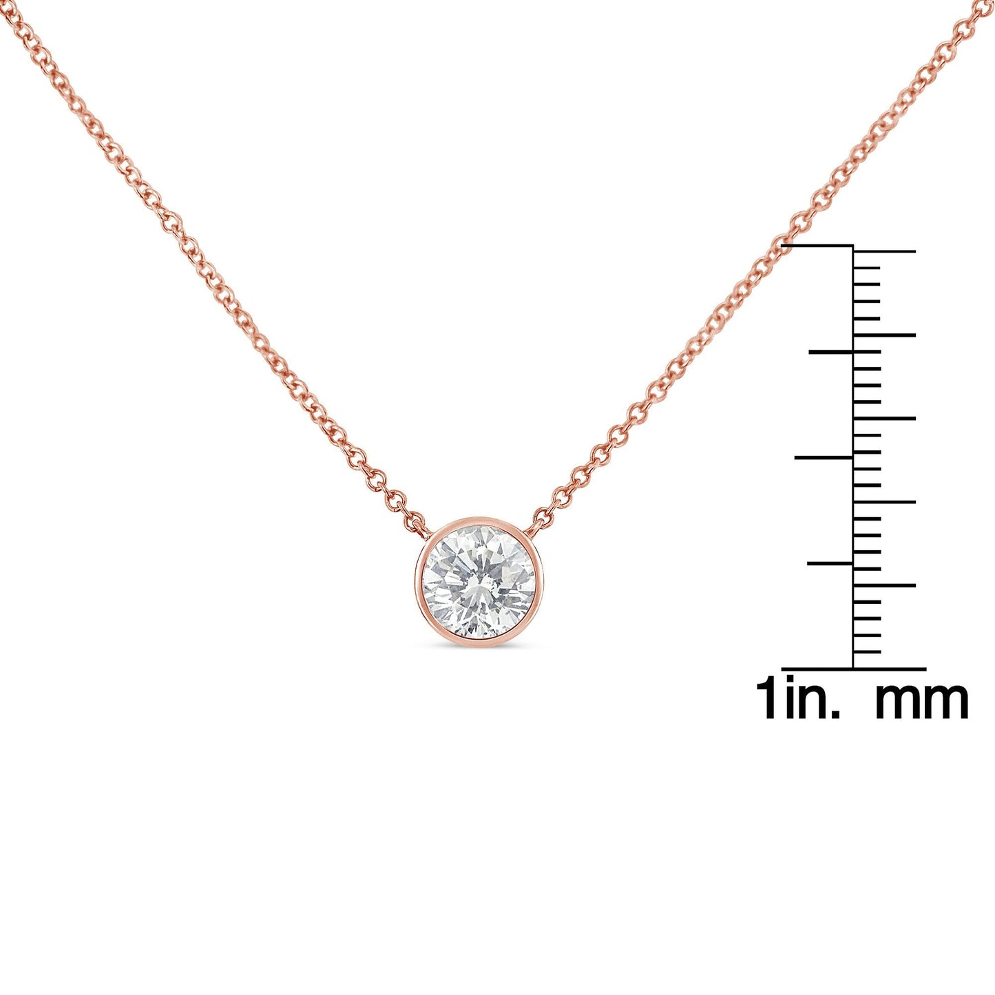 10K Rose Gold 1/5 Carat Round Brilliant-Cut Diamond Modern Bezel-Set Solitaire