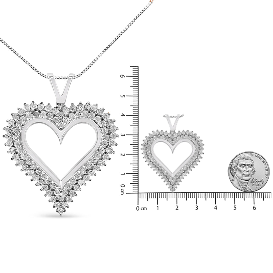 .925 Sterling Silver Diamond Heart 18" Pendant Necklace (I-J Color, I2-I3 Clarity)