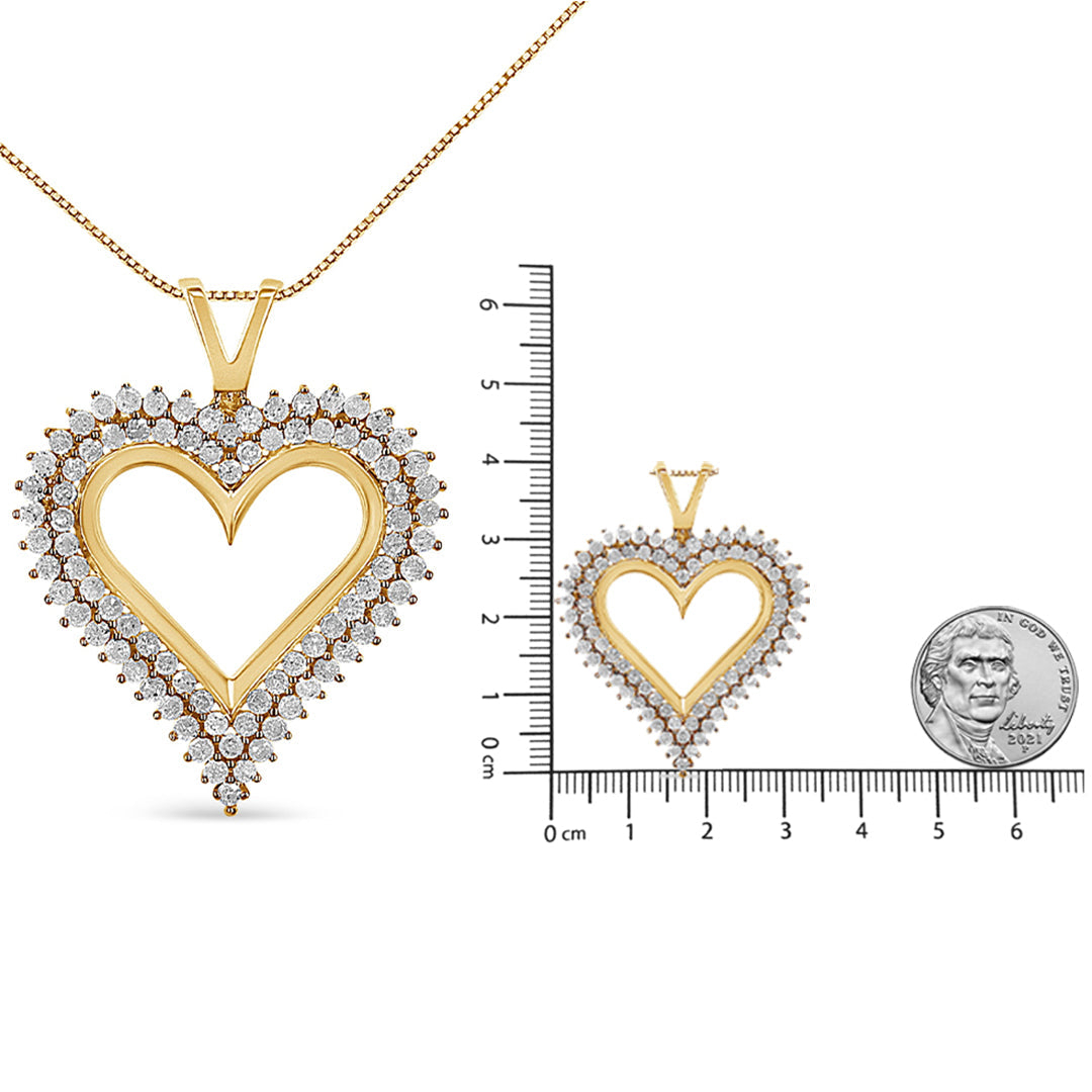 .925 Sterling Silver Diamond Heart 18" Pendant Necklace (I-J Color, I2-I3 Clarity)