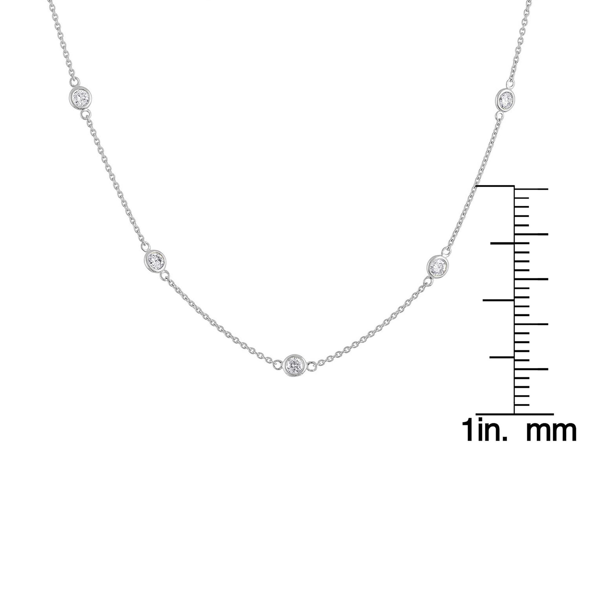 14K Gold Diamond Station Necklace (1 1/10 cttw H-I Color VS2-SI1 Clarity)