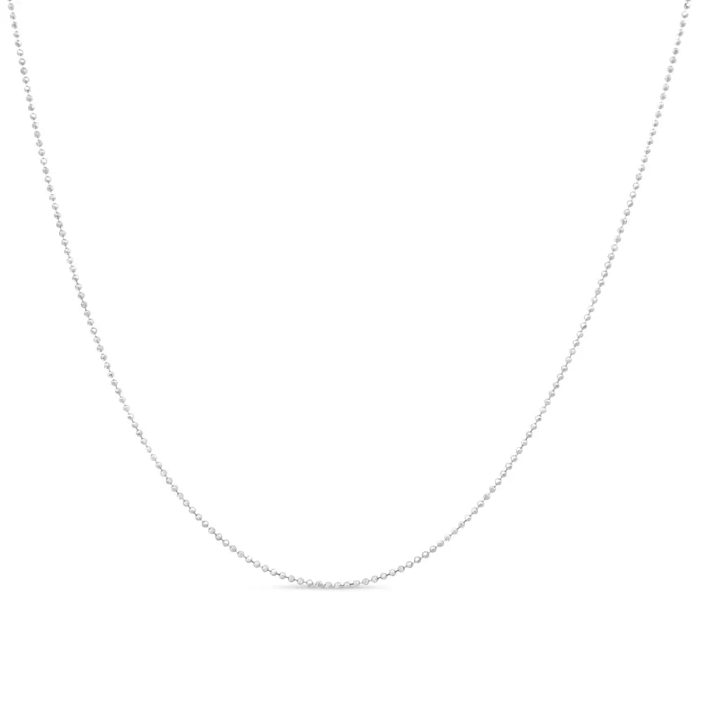 .925 Sterling Silver 0.7mm Slim and Dainty Unisex 18’’ Inch Ball Bead Chain Necklace - Fine Jewelry us Direct