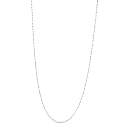 .925 Sterling Silver 0.7mm Slim and Dainty Unisex 18’’ Inch Ball Bead Chain Necklace - Fine Jewelry us Direct