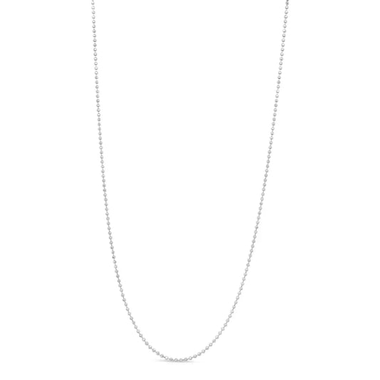 .925 Sterling Silver 0.7mm Slim and Dainty Unisex 18’’ Inch Ball Bead Chain Necklace - Fine Jewelry us Direct