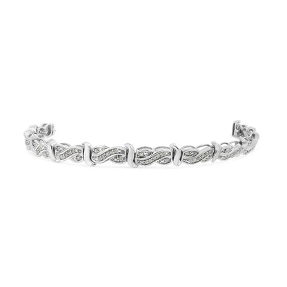 .925 Sterling Silver 1.0 Cttw Diamond Infinity & s Link Tennis Bracelet (i-j Color I3 Clarity) - 7-1/4” - Fine