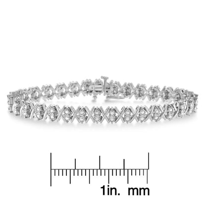 .925 Sterling Silver 1.0 Cttw Diamond Miracle-set X-link 7’’ Tennis Bracelet (i-j Color I3 Clarity) - Fine Jewelry