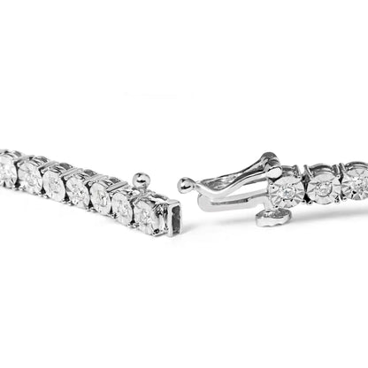 .925 Sterling Silver 1.0 Cttw Diamond Miracle Tennis Bracelet (i-j Color I3 Clarity) - Fine Jewelry us Direct