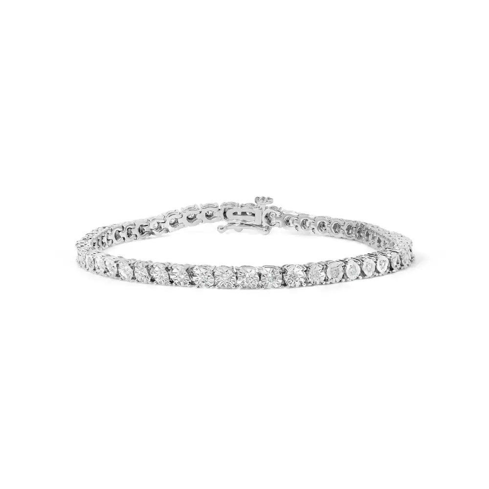 .925 Sterling Silver 1.0 Cttw Diamond Miracle Tennis Bracelet (i-j Color I3 Clarity) - Fine Jewelry us Direct