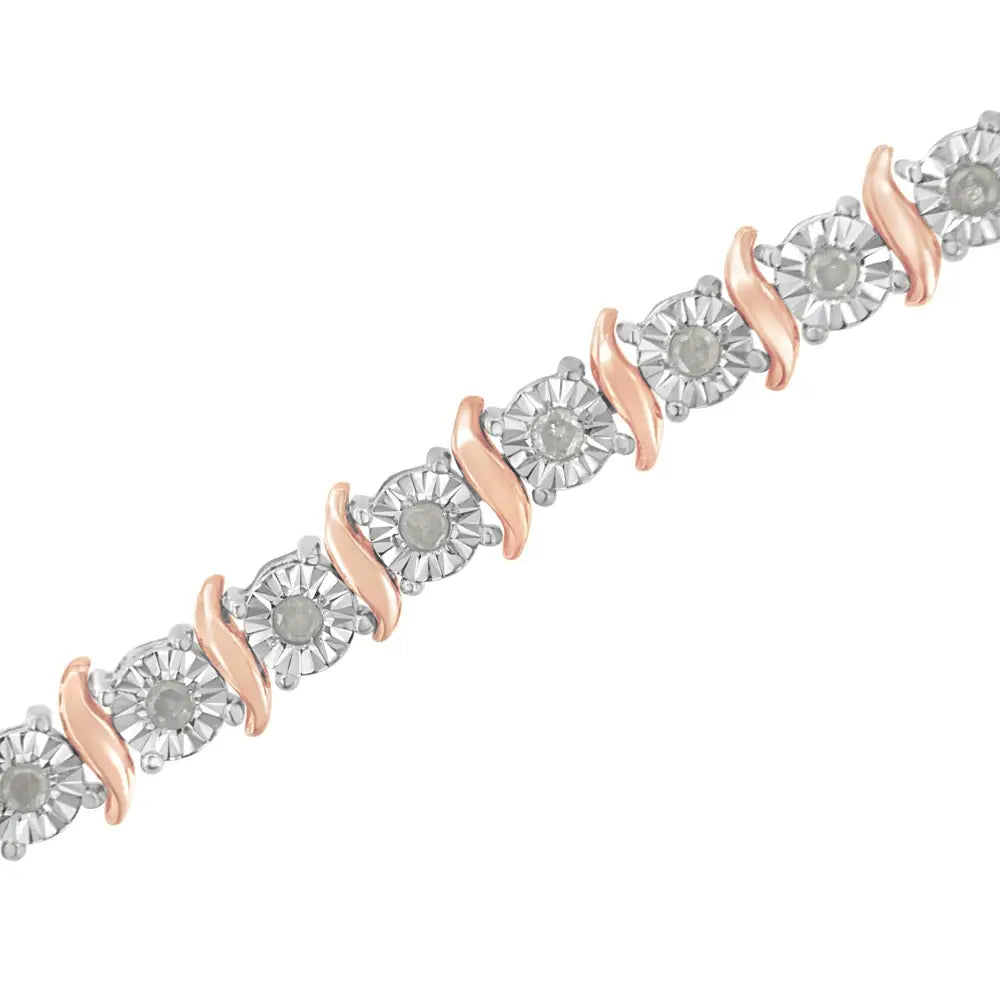 .925 Sterling Silver 1.0 Cttw Diamond S-curve Link Miracle-set Tennis Bracelet (i-j Color I3 Clarity) - Fine Jewelry