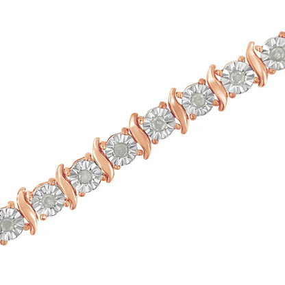 .925 Sterling Silver 1.0 Cttw Diamond S-curve Link Miracle-set Tennis Bracelet (i-j Color I3 Clarity) - Fine Jewelry