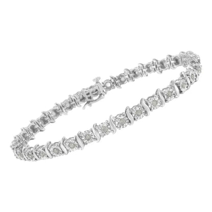 .925 Sterling Silver 1.0 Cttw Diamond S-curve Link Miracle-set Tennis Bracelet (i-j Color I3 Clarity) - Fine Jewelry