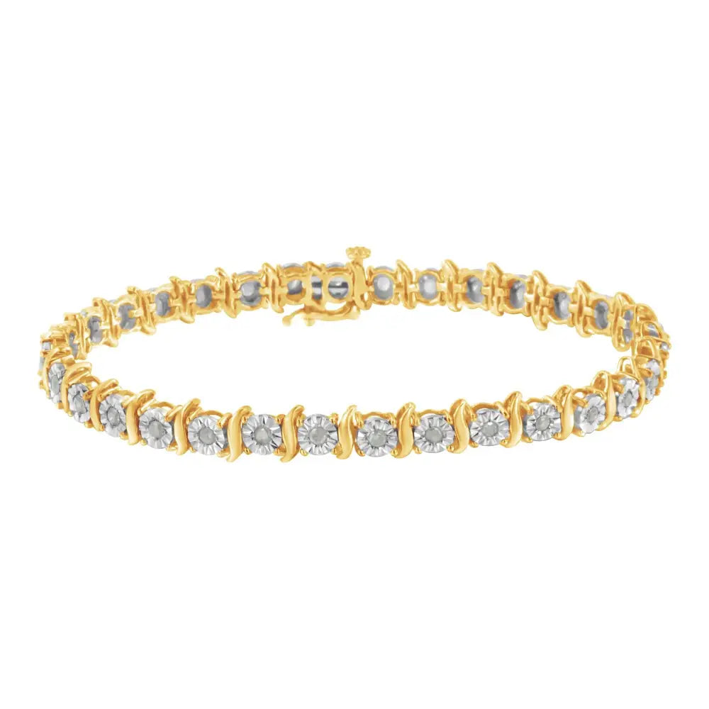 .925 Sterling Silver 1.0 Cttw Diamond S-curve Link Miracle-set Tennis Bracelet (i-j Color I3 Clarity) - Fine Jewelry