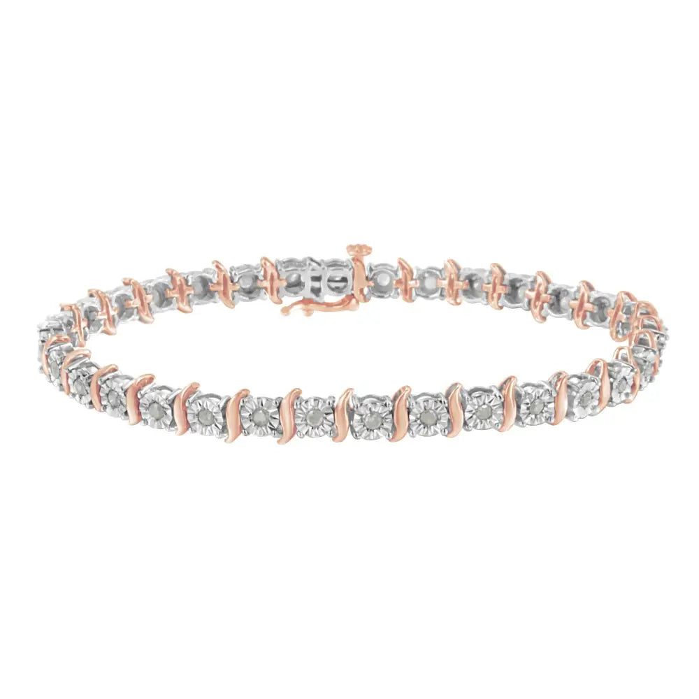 .925 Sterling Silver 1.0 Cttw Diamond S-curve Link Miracle-set Tennis Bracelet (i-j Color I3 Clarity) - Fine Jewelry