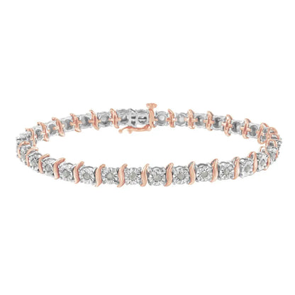 .925 Sterling Silver 1.0 Cttw Diamond S-curve Link Miracle-set Tennis Bracelet (i-j Color I3 Clarity) - Fine Jewelry