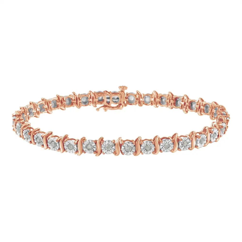 .925 Sterling Silver 1.0 Cttw Diamond S-curve Link Miracle-set Tennis Bracelet (i-j Color I3 Clarity) - Fine Jewelry