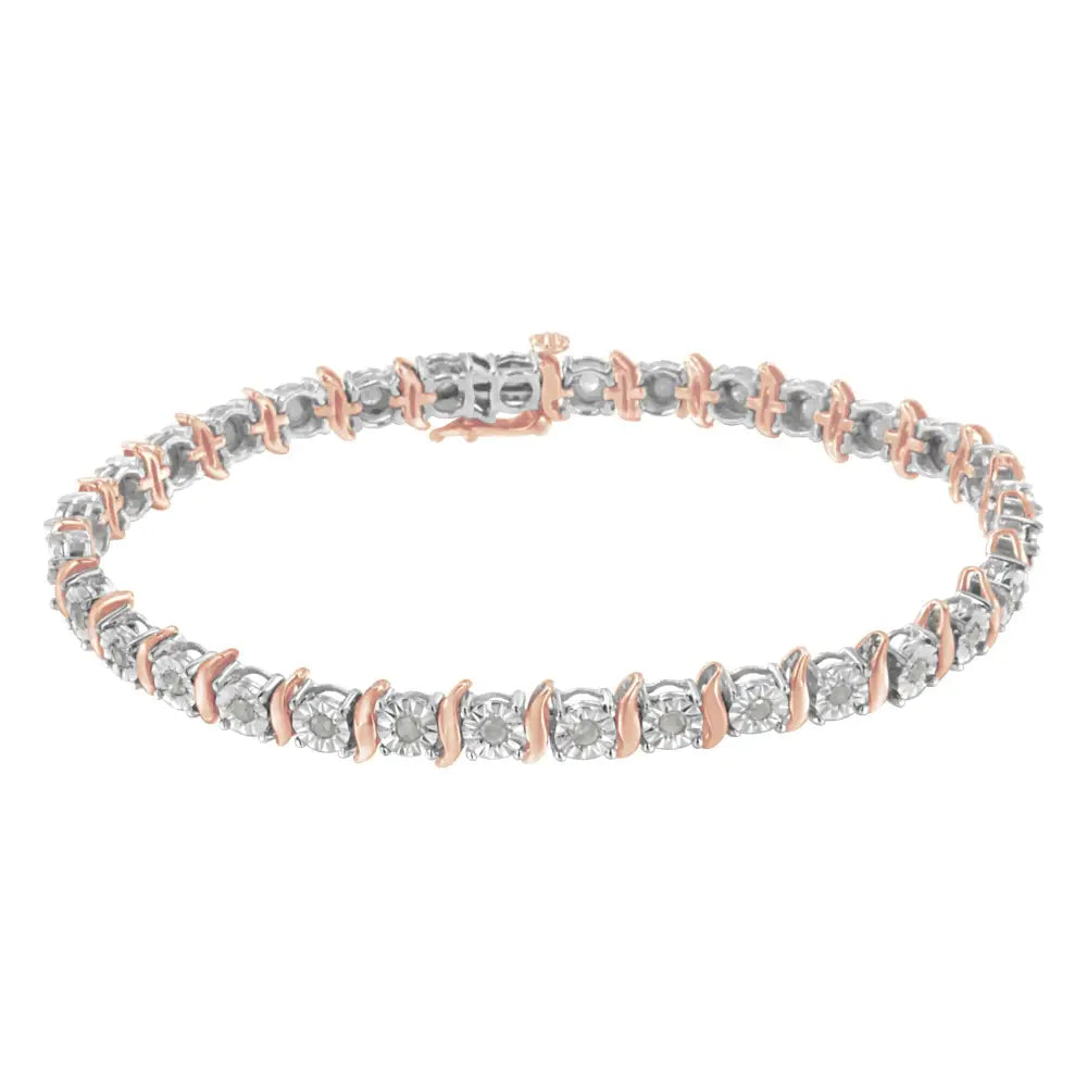 .925 Sterling Silver 1.0 Cttw Diamond S-curve Link Miracle-set Tennis Bracelet (i-j Color I3 Clarity) - Fine Jewelry