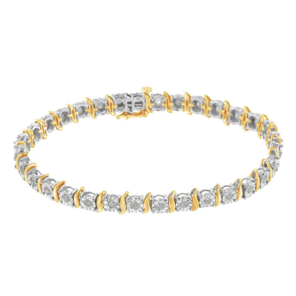 .925 Sterling Silver 1.0 Cttw Diamond S-curve Link Miracle-set Tennis Bracelet (i-j Color I3 Clarity) - Fine Jewelry