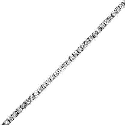 .925 Sterling Silver 1.0 Cttw Miracle Set Round-cut Lab Grown Diamond Illusion Tennis Bracelet (f-g Color Vs2-si1