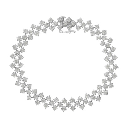 .925 Sterling Silver 1.0 Cttw Miracle-set Round Diamond ?Zig Zag’ Link Bracelet (i-j Color I3 Clarity) -7.25 - Fine