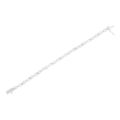 .925 Sterling Silver 1.0 Cttw Prong Set Diamond Infinity Link Bracelet (i-j Color I2-i3 Clarity) - 7.25’’ - Fine