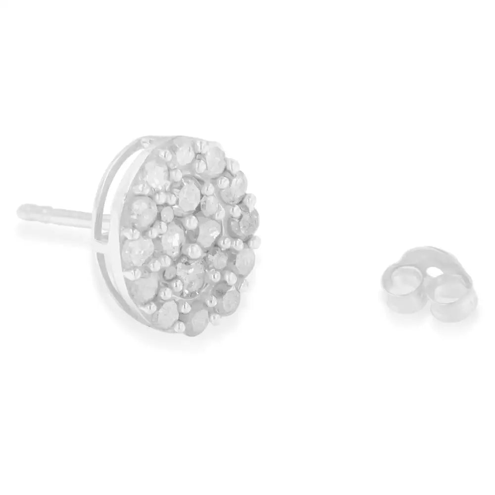 .925 Sterling Silver 1 1/2 Cttw Round-cut Diamond Oval Shaped Stud Earrings (i-j Color I3 Clarity) - Fine Jewelry