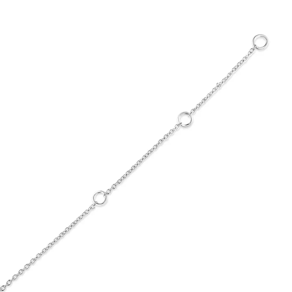 .925 Sterling Silver 1/10 Cttw Bezel Set Diamond Solitaire Strand Bracelet (h-i Color I1-i2 Clarity) - Fits Wrists Up