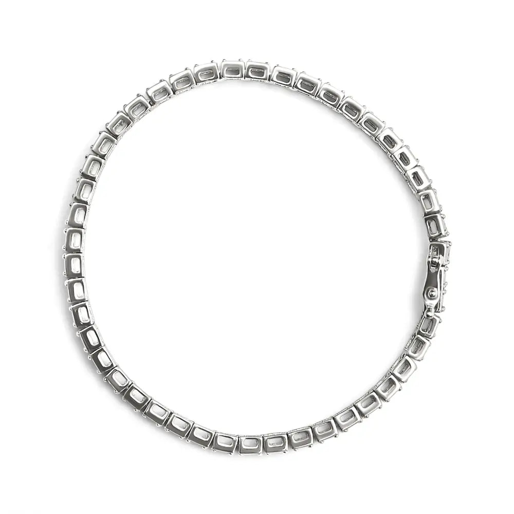 .925 Sterling Silver 1/10 Cttw Diamond 7.25’’ Link Bracelet (i-j Color I2-i3 Clarity) - Fine Jewelry us Direct