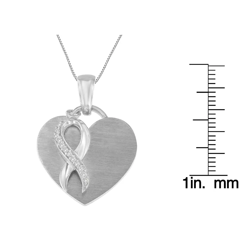 .925 Sterling Silver 1/10 Cttw Diamond Heart Pendant Necklace (h-i I1-i2) - Fine Jewelry us Direct