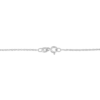 .925 Sterling Silver 1/10 Cttw Diamond Miracle-set 2 Stone ?Together Forever’ Open Circle 18’’ Box Chain Pendant