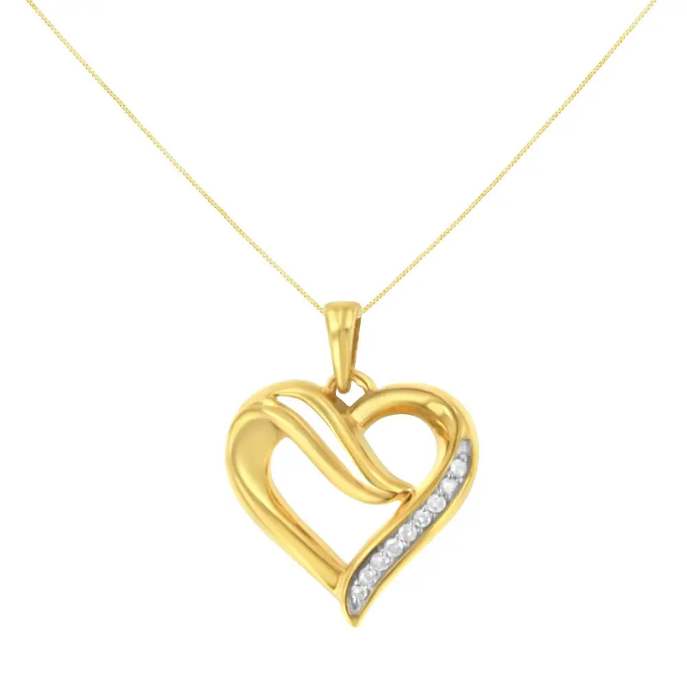 .925 Sterling Silver 1/10 Cttw Diamond Open Heart 18’’ Pendant Necklace (i-j Color I2-i3 Clarity) - Fine Jewelry