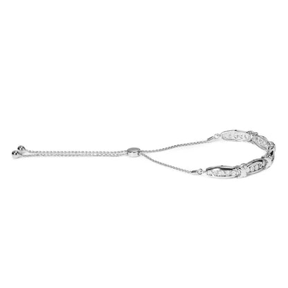 .925 Sterling Silver 1/10 Cttw Diamond x Link Bolo Bracelet (i-j Color I2-i3 Clarity) - Fine Jewelry us Direct