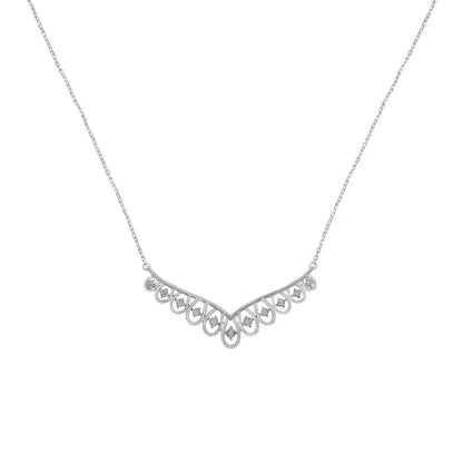 .925 Sterling Silver 1/10 Cttw Miracle-set Diamond Chandelier Style 18’’ Necklace (i-j Color I3 Clarity) - Fine