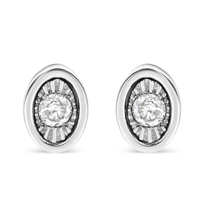 .925 Sterling Silver 1/10 Cttw Miracle-set Diamond Stud Earrings (i-j Color I2-i3 Clarity) - Choice of Shapes - Fine