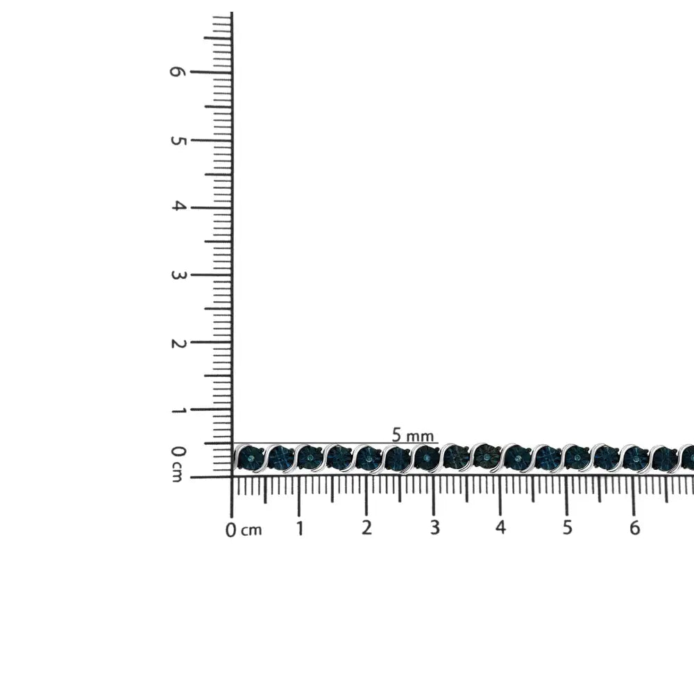 .925 Sterling Silver 1/10 Cttw Miracle-set Treated Blue Color Diamond Miracle Plate ?S’ Link Tennis Bracelet (blue