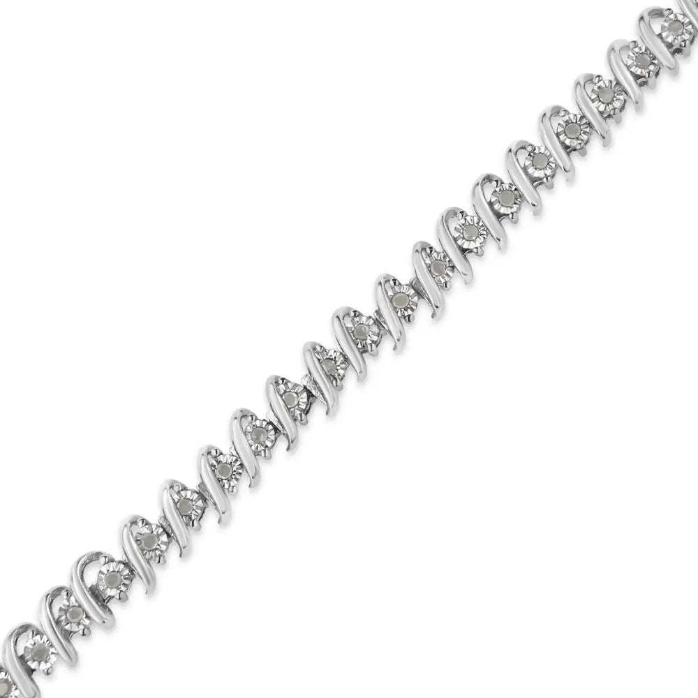 .925 Sterling Silver 1/2 Cttw Diamond s Link Tennis Bracelet (i-j Color I3 Clarity) - Fine Jewelry us Direct