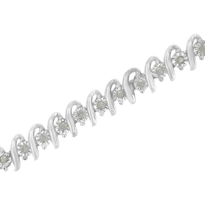 .925 Sterling Silver 1/2 Cttw Diamond s Link Tennis Bracelet (i-j Color I3 Clarity) - Fine Jewelry us Direct