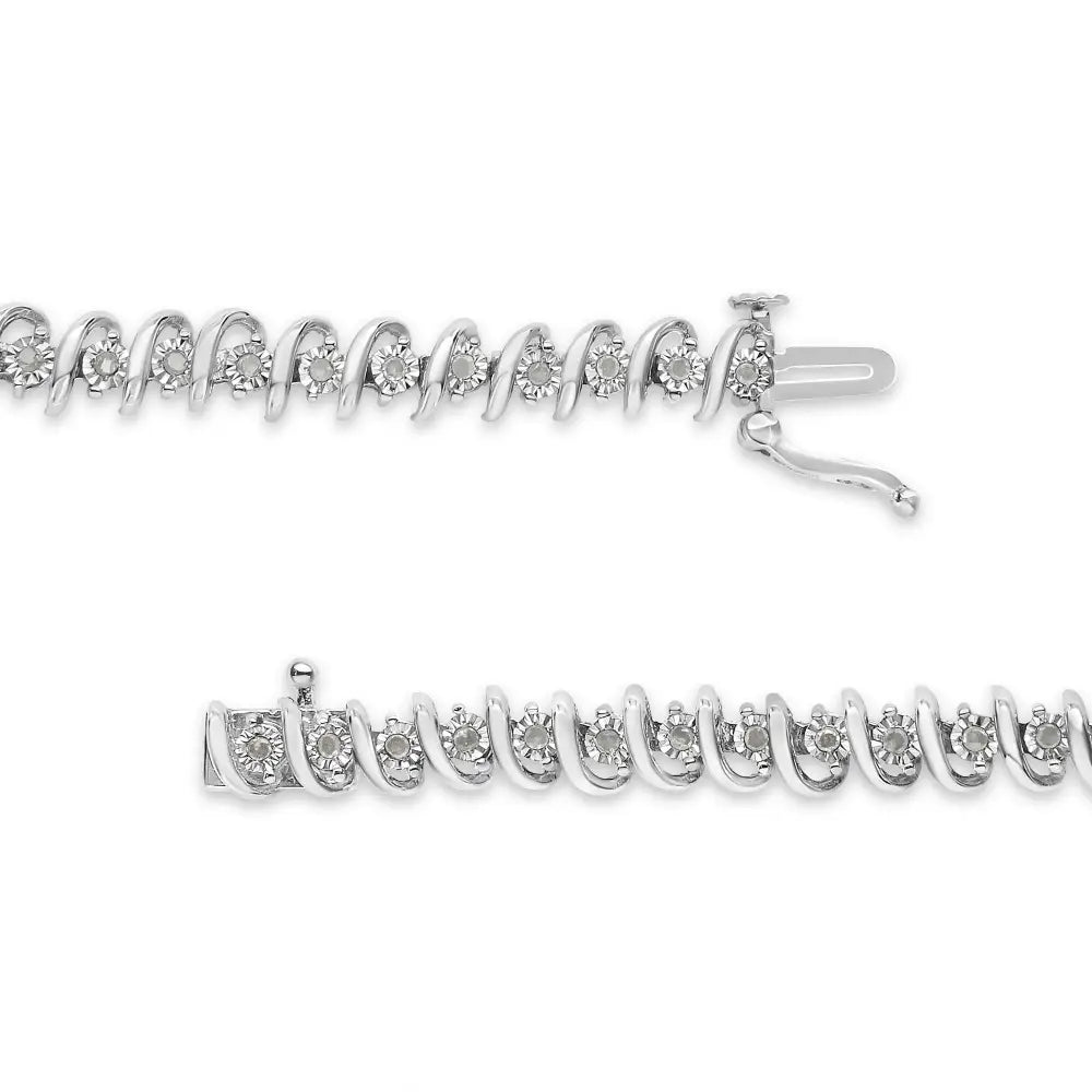 .925 Sterling Silver 1/2 Cttw Diamond s Link Tennis Bracelet (i-j Color I3 Clarity) - Fine Jewelry us Direct