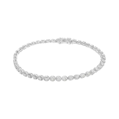 .925 Sterling Silver 1/2 Cttw Miracle-set Diamond Bezel Look Tennis Bracelet (i-j I3) - 7.25 - Fine Jewelry us Direct