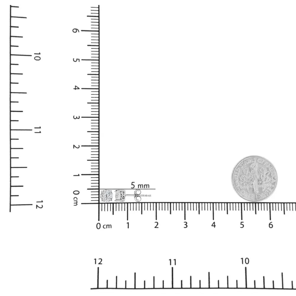 .925 Sterling Silver 1/2 Cttw Prong Set Lab Grown Round Diamond Cluster Stud Earring (f-g Color Si1-si2 Clarity) - Fine