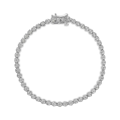 .925 Sterling Silver 1/2 Cttw Rose-cut Diamond Tennis Bracelet (i-j Color I3-promo Clarity) - Size 7.25 - Fine Jewelry