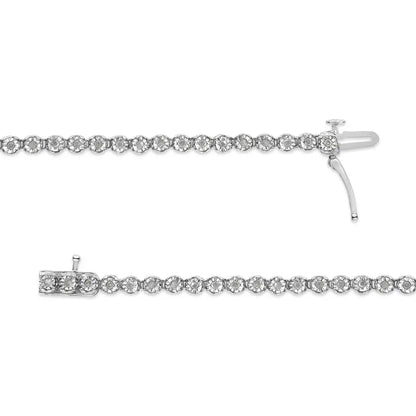 .925 Sterling Silver 1/2 Cttw Rose-cut Diamond Tennis Bracelet (i-j Color I3-promo Clarity) - Size 7.25 - Fine Jewelry