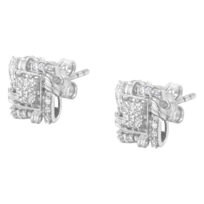 .925 Sterling Silver 1/2 Cttw Round-cut Diamond Stud Earrings (i-j Color I1-i2 Clarity) - Fine Jewelry us Direct