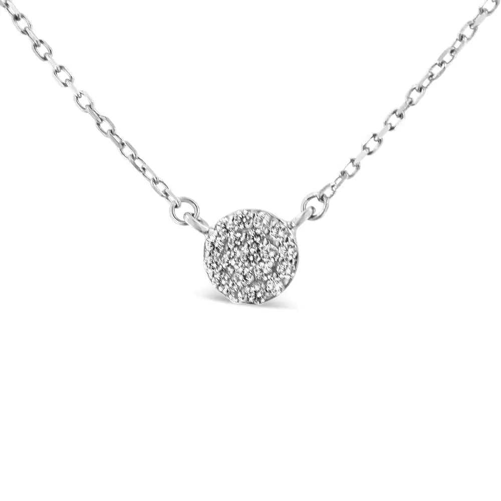 .925 Sterling Silver 1/2 Cttw Round Diamond Medallion Multi-strand Tri Pendant 18’’ Necklace (h-i Color I2-i3