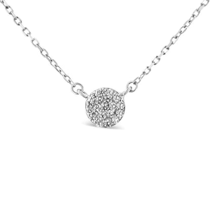 .925 Sterling Silver 1/2 Cttw Round Diamond Medallion Multi-strand Tri Pendant 18’’ Necklace (h-i Color I2-i3