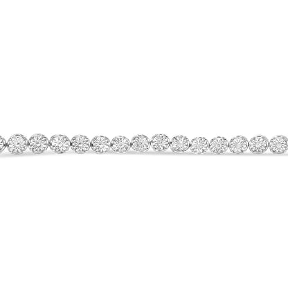 .925 Sterling Silver 1/2 Cttw Round Miracle-set Diamond Tennis Bracelet (i2-i3 Clarity I-j Color) - 7.25’’ - Fine