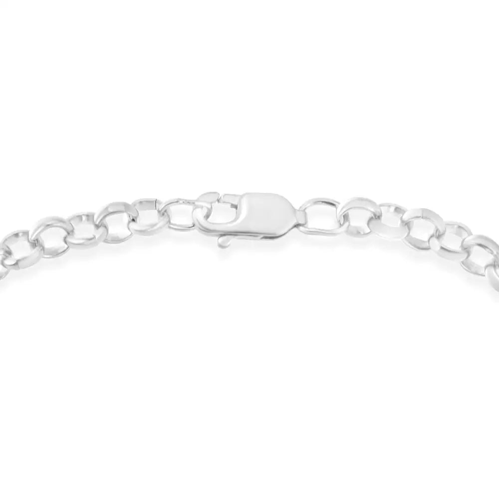 .925 Sterling Silver 1/4 Cttw Diamond-accented Heart and Ribbon Charm 7’’ Link Chain Bracelet (h-i Color I1-i2