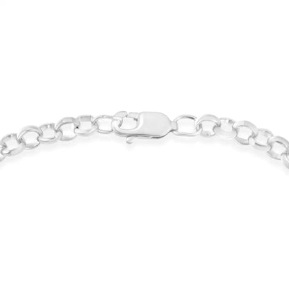 .925 Sterling Silver 1/4 Cttw Diamond-accented Heart and Ribbon Charm 7’’ Link Chain Bracelet (h-i Color I1-i2